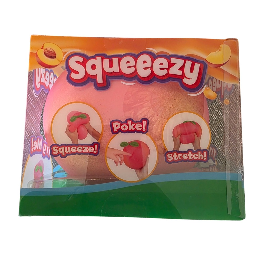 NEW Sunny Days Squeeezy Peach Jumbo Squishy Sensory Toy Poke Stretch